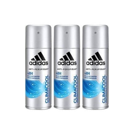Adidas climacool 48h antiperspirant body spray for men 150 ml pack of 3
