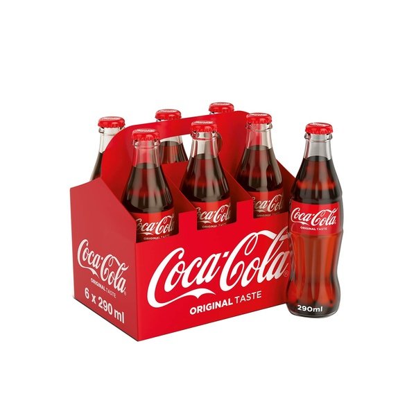 COCA-COLA Original Taste Carbonated Soft Drink Glass Bottle 290ml pack ...