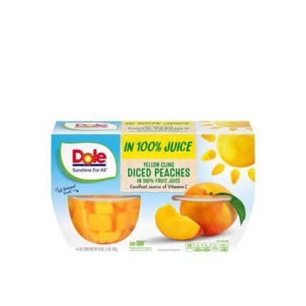 Dole Fruit Bowl Diced Peaches 4oz