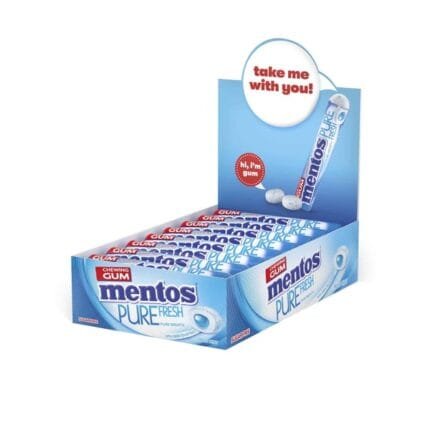 Mentos Pure Fresh Gum Rolls Freshmint 16x15.75g