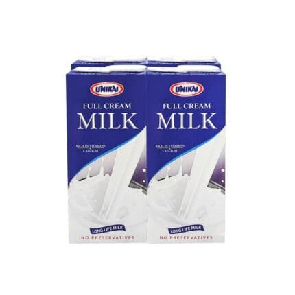 Unikai Long Life Full Cream Milk 1 ltr Pack of 4