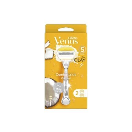 Venus Comfort glide Coconut Women's Razor Handle + 2 Razor Blade Refills
