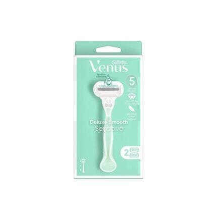 Venus Deluxe Smooth Sensitive Women's Razor Handle + 2 Razor Blade Refills
